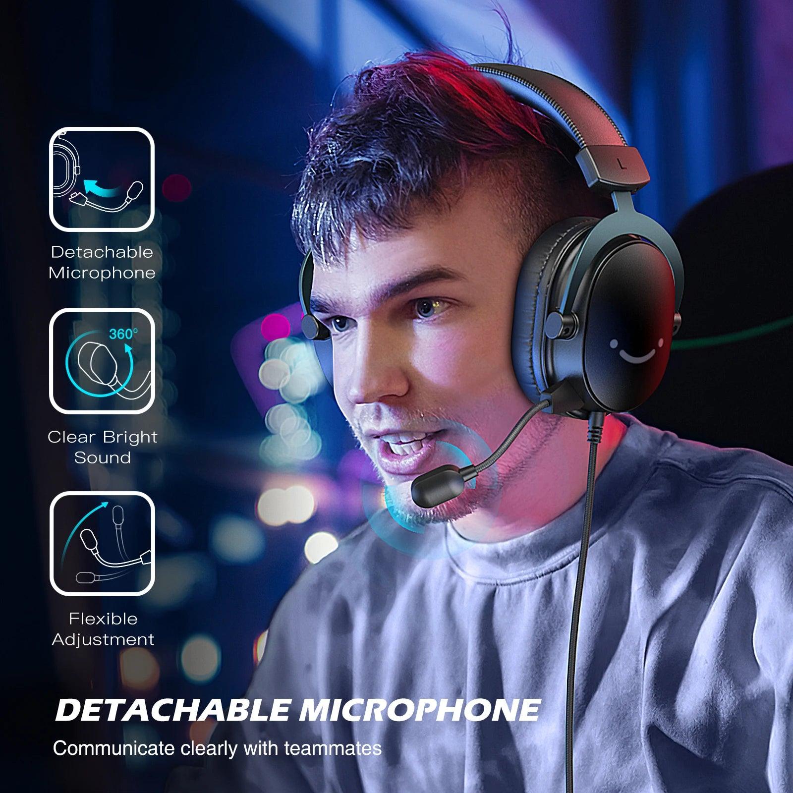 FIFINE Headset,3.5 mm jack&USB Headphone with 7.1 Surround